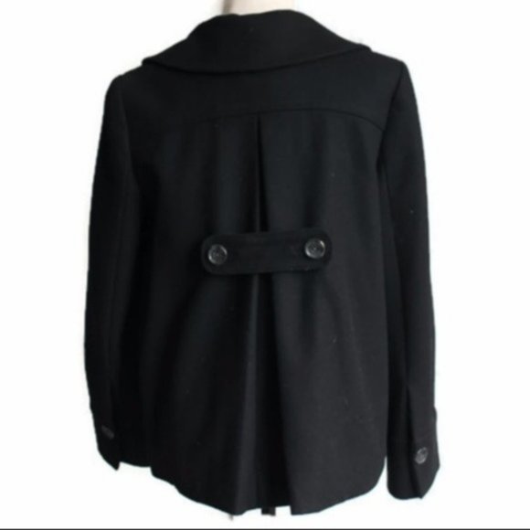 Banana Republic Black Wool Blend Coat-Sz M - Picture 4 of 4